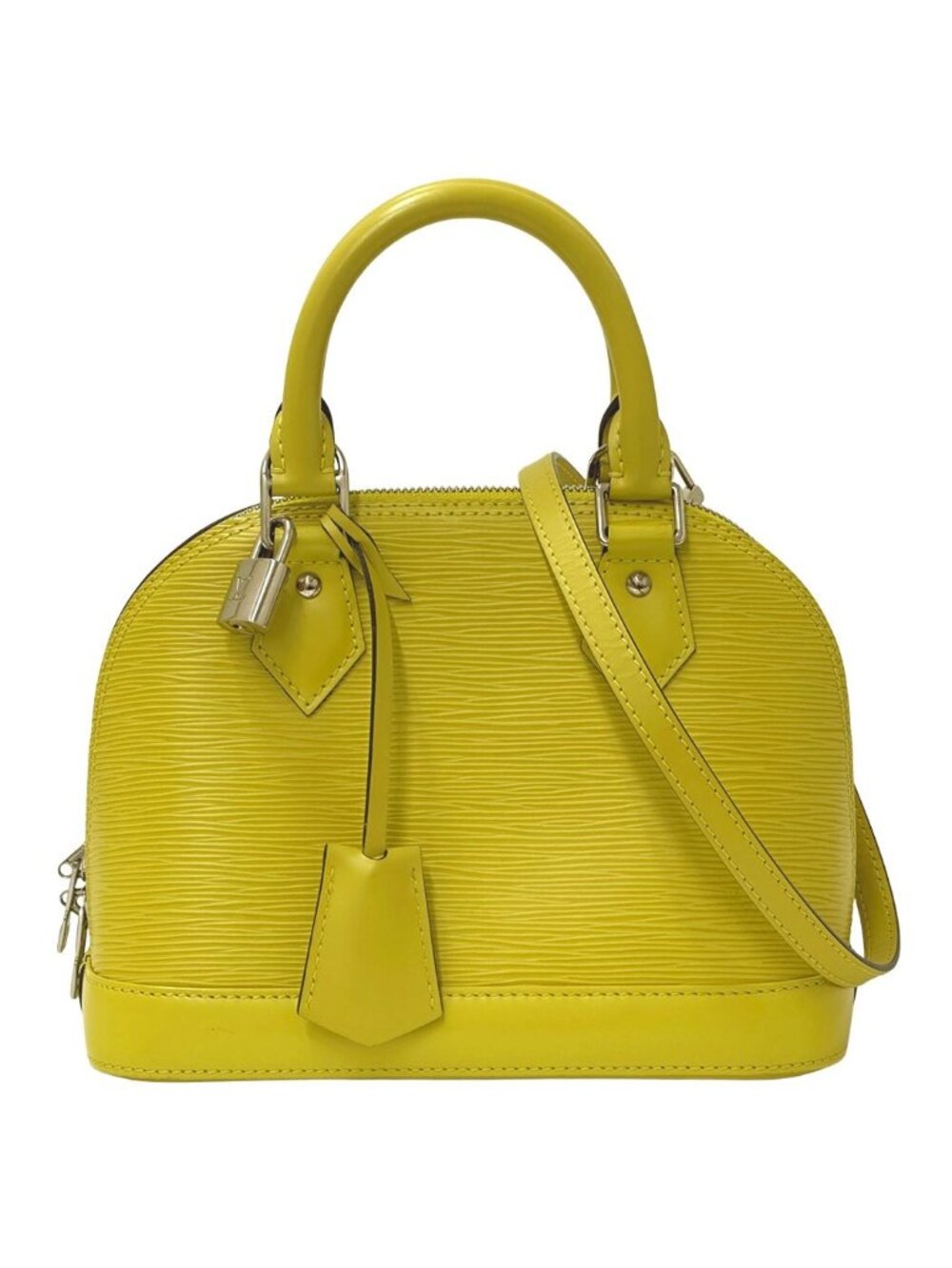 Louis Vuitton Epi 2-Way Shoulder Bag Alma BB Pistache Yellow Mini Small Handle